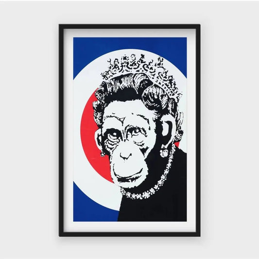 Banksy Monkey QueenJasmine Arts