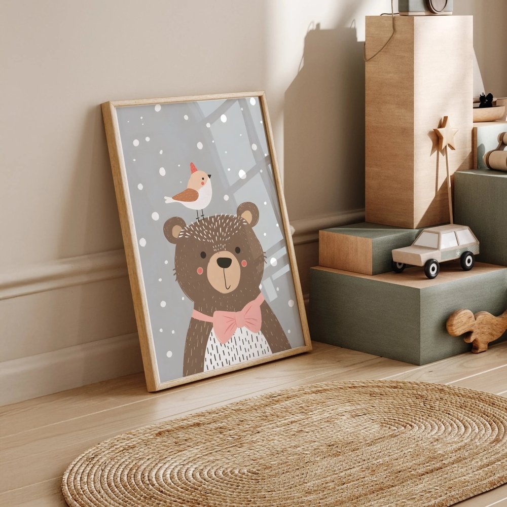 Cute Bear and Bird IllustrationJasmine Arts