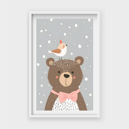 Cute Bear and Bird IllustrationJasmine Arts