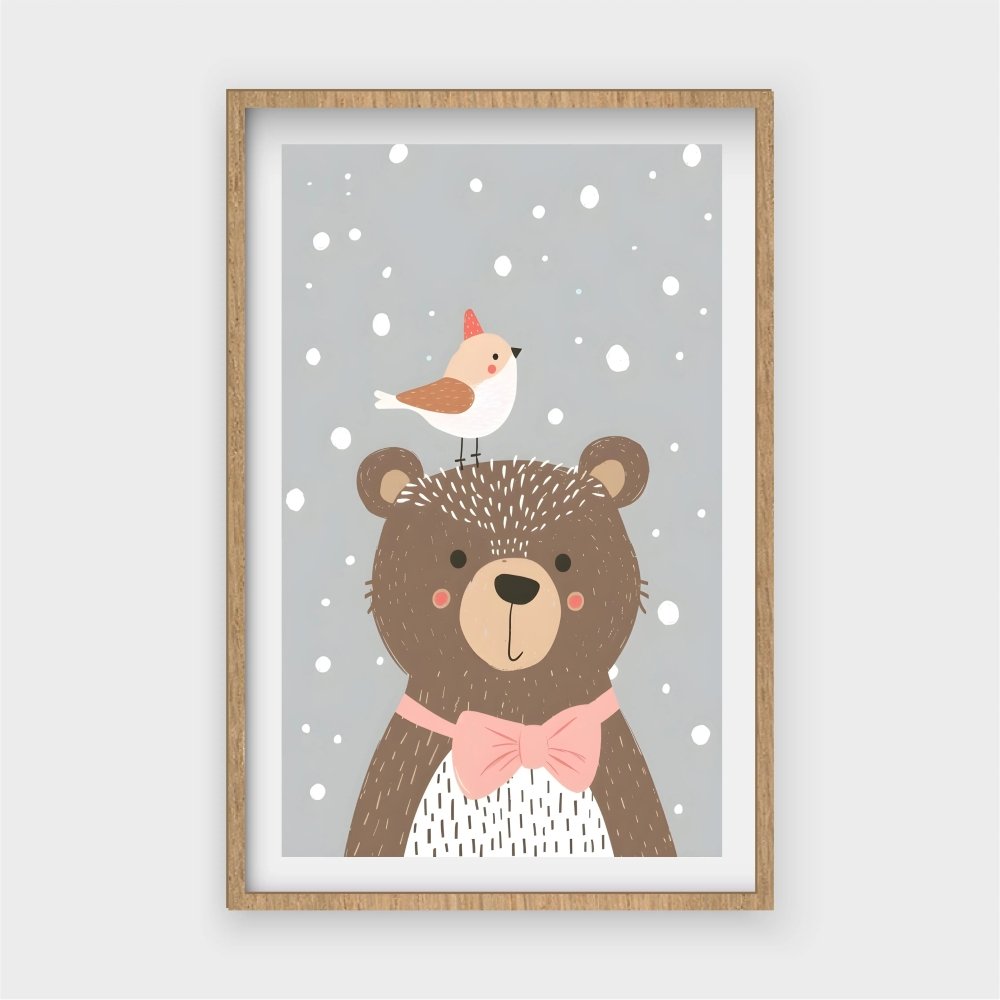 Cute Bear and Bird IllustrationJasmine Arts