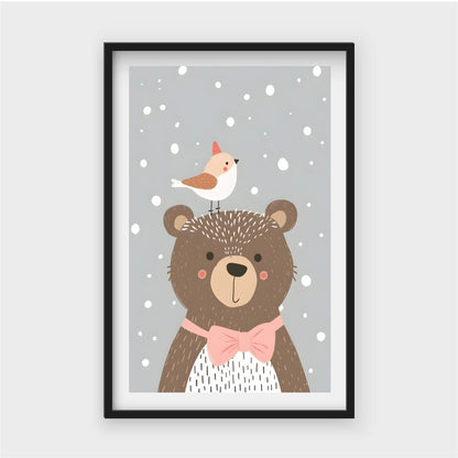 Cute Bear and Bird IllustrationJasmine Arts