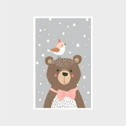 Cute Bear and Bird IllustrationJasmine Arts