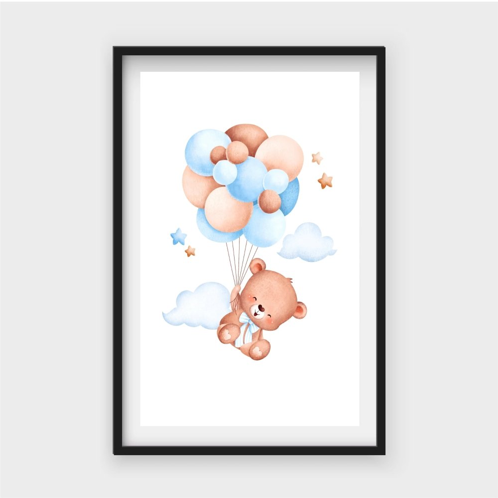 Cute teddy bear and balloonsJasmine Arts