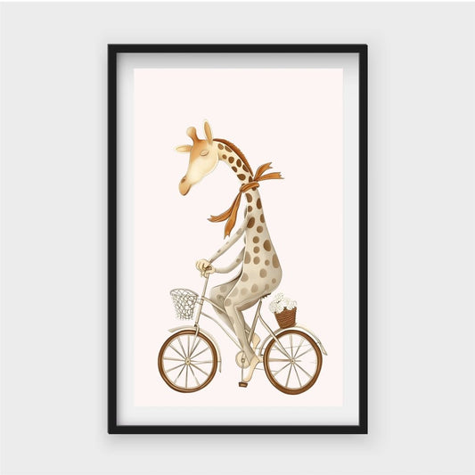 Whimsical Giraffe on A BicycleJasmine Arts